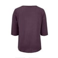 thumbnail image 7 of Fanxing Womens 3/4 Sleeve Pullover Sweaters Cozy V Neck Henley Button Tunic Tops Casual Dressy Soft Fall Knit Blouses Purple XL, 7 of 7