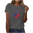 thumbnail image 2 of Womens American Flag Floral T-Shirts Tops 4th of July Patriotic Funny Graphic Tees, 2 of 6