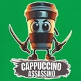 thumbnail image 3 of Cappuccino Assassino T-shirt Fun Italian Brainrot Gen Z Alpha Meme Men's Tee, 3 of 7
