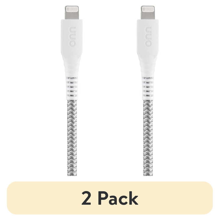 onn 6ft Lightning to USB-A Braided Charging Cable (2-Pack) photo 1