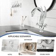 thumbnail image 3 of Zovajonia Waterfall Chrome Swan Bathroom Sink Faucet Single Hole/ Handle Vanity Mixer Tap 360° Rotation, 3 of 12