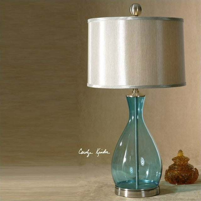 Uttermost Lampe de Table en Verre Meena en Bleu Clair