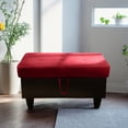 thumbnail image 3 of WRTEYEUI Ottoman Rectangular Storage Ottoman Bench, Flannel Footrest Stool Footstool with Lid for Living Room, Bedroom, Entryway, Red&Black, 35"x23.5"x17.5", 3 of 10