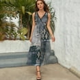 thumbnail image 3 of Denim Patchwork Dress Fashion Boho Beach Long Dresses Female Party Printed Maxi Dress, 3 of 9