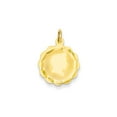 thumbnail image 1 of 14k Head on .011 Gauge Engravable Scalloped Disc Charm in 14k Yellow Gold, 1 of 3