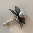 1 Pair Pearl Butterfly Bow Net Veil Hairpin Chic Hair Accessory for