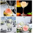 thumbnail image 3 of 4 Cavity Ice Cube Trays 3d Silicone Pink Ice Cube Mold with Removable Gray Funnel Lid, 3 of 4