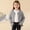 Gray, variant on Kids Classic Jacket Padded Silk Mix Long Sleeve Thick Layer Wearing for 1-16Years