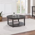 thumbnail image 3 of Pemberly Row Round Coffee Table with Lower Shelf in Slate Gray Wood Finish, 3 of 8