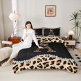 thumbnail image 4 of Castle Fairy Letter Monogrammed Bow A Twin Comforter Sets,Leopard Print Bedding Set, 4 of 8