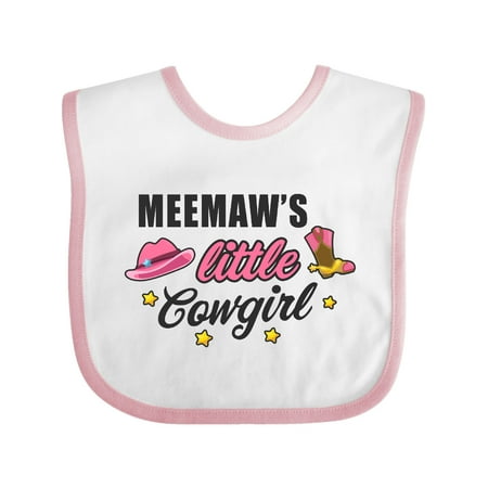 

Inktastic Meemaws Little Cowgirl with Cowgirl Hat and Boots Gift Baby Girl Bib