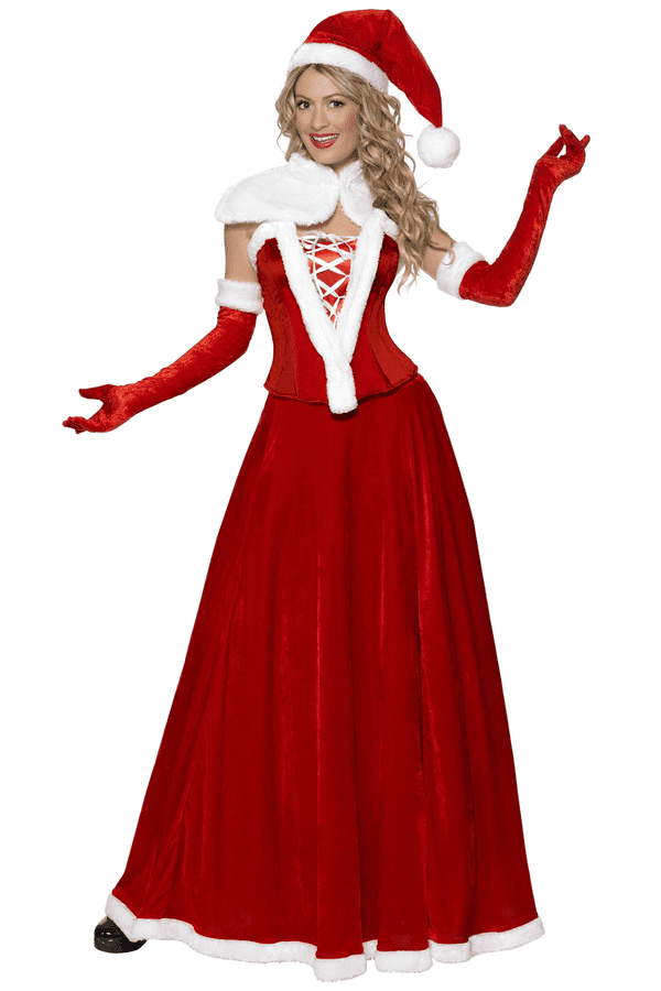 NEW Ladies Santa Red Gloves Xmas Santa Helper Fancy Dress Christmas Accessory 