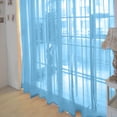 thumbnail image 3 of PALIFEUR Sheer Curtains 78.8 Inches Long 2 Panels Set, Transparent Window Curtains for Living Room Bedroom, Rod Pocket Voile Curtain & Drapes, Wathet, 31.5" x 78.8", 3 of 5