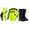 Oneal Element Racewear Black/Neon Jersey Pant Boots Combo