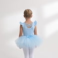 thumbnail image 2 of ‌LYMAYTER Toddler Short Sleeve Ballerina Dress Girls Ruffle Sleeve Sequin Tulle Tutu irthday Fun 3Y-11Y, 2 of 8