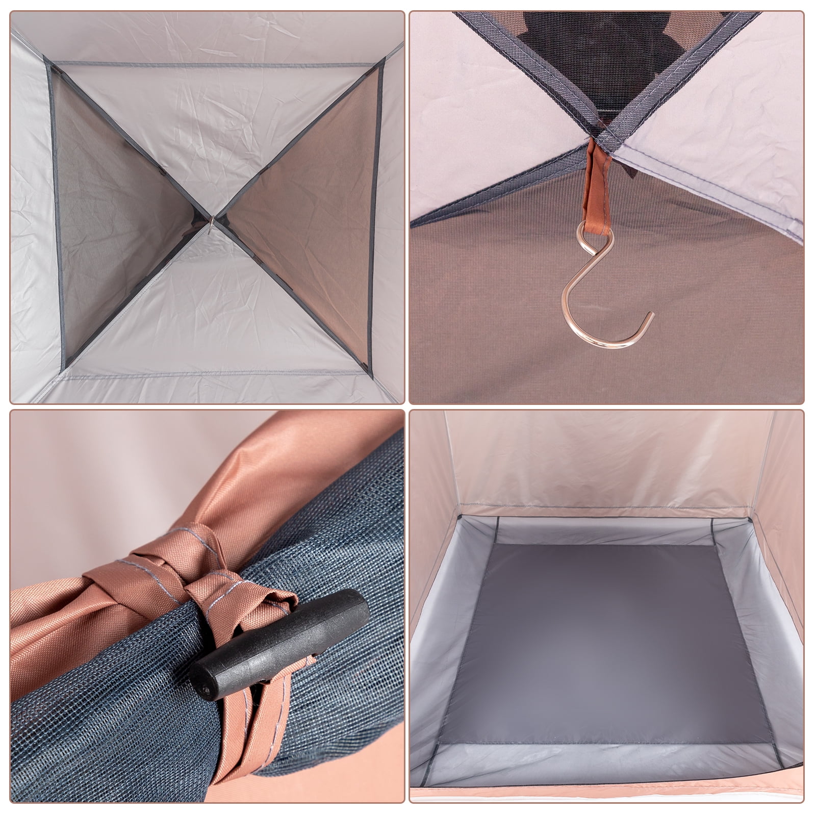 UBesGoo 6.8FT Shower Tent, Large Instant Pop Up Shelter with Mesh Floor & Carrying Bag, Privacy Changing Room Tent for Portable Toilet