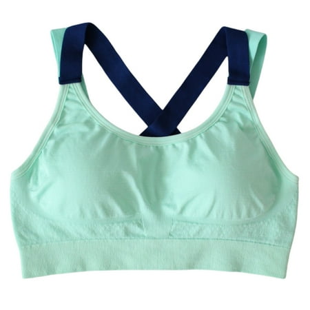 

Women U-neck Fixed Shoulder Strap Cross Back Wirefree Sports Bra