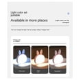 thumbnail image 4 of 2Pcs USB Reading Lamp,Mini Bunny Night Light, Smart Voice 3 Color Desk Lamp for Bedroom Kids Room Pink + White, 4 of 5