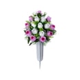thumbnail image 2 of Ovzne Peacock Roses Artificial Flower Bouquet for Cemetery Holiday Memorial Decoration, 2 of 6