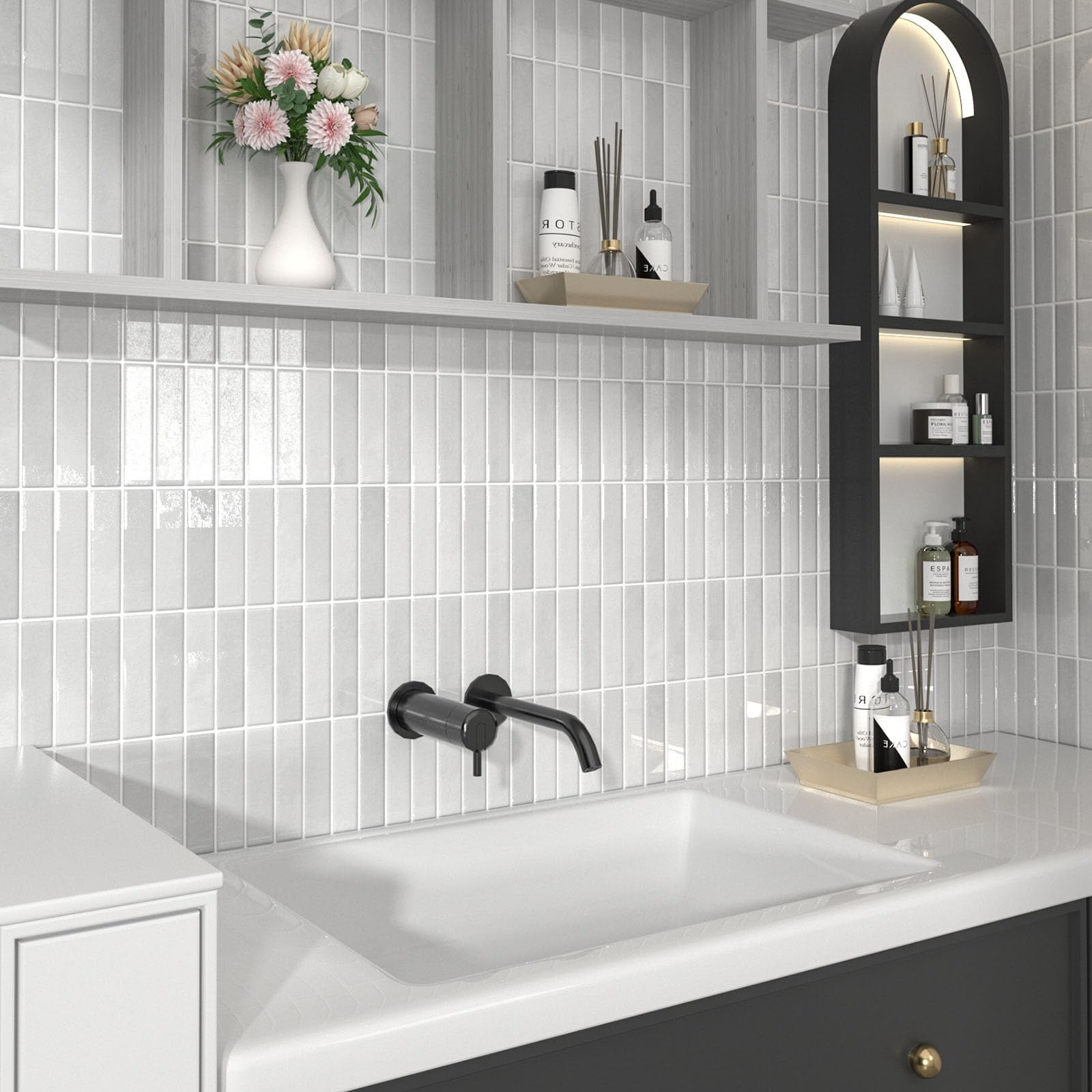 Peel And Stick Backsplash 10-sheets Of 11.42'' X 9'' Self-adhesive 3d Wall Tile For Kitchen  Bathroom