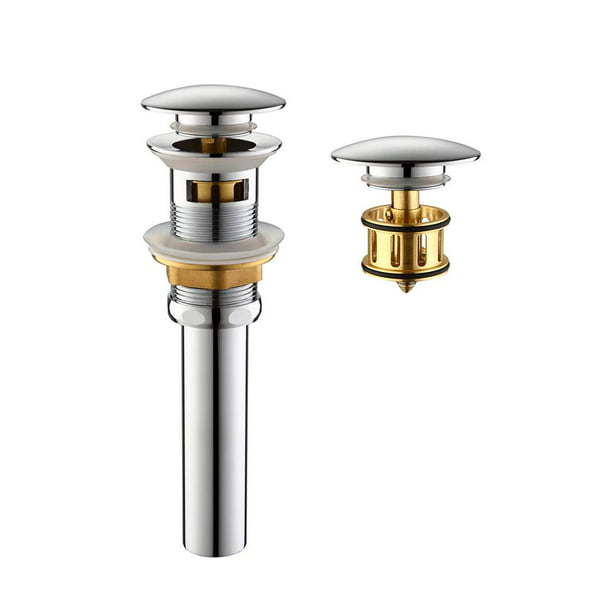 Homelody Pop Up Drain 1 5 8 Bathroom Sink With Removable Brass Strainer Basket Anti Clogging Vessel Polished Chrome Overflow Hl8018bcp Com - Bathroom Sink Drain Pipe Brass