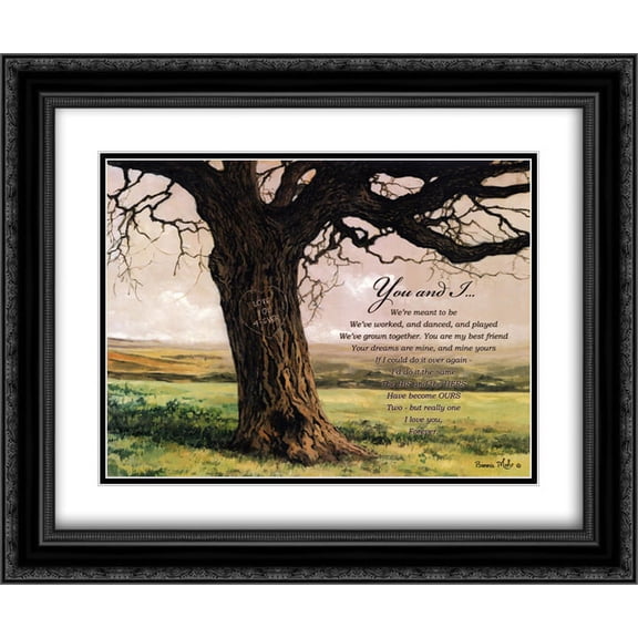 Forever 2x Matted 24x20 Black Ornate Framed Art Print by Bonnie Mohr