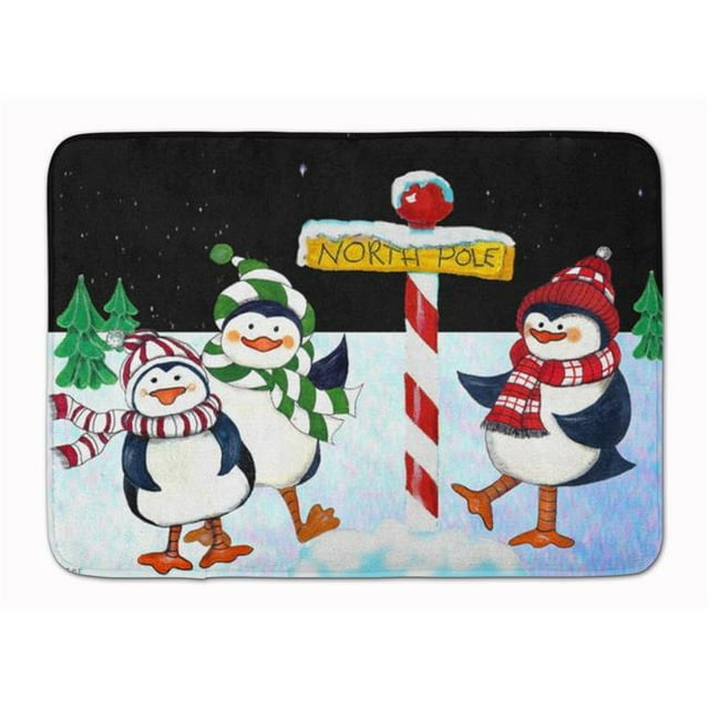 PJC1082RUG Tapis en Mousse à Mémoire de Forme Lavable en Machine Pingouins Pôle Nordique
