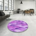 thumbnail image 4 of Ahgly Tapis Rond Lavable en Machine Intérieur Transitionnel Violet Violet, 5 Pieds Rond, 4 of 7