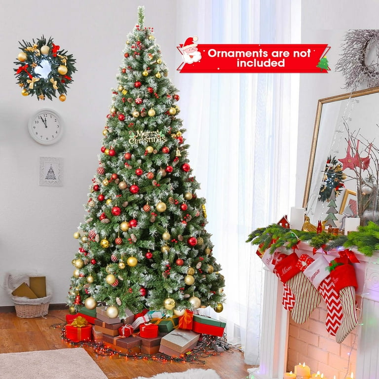 Costway 9 FT Artificial Christmas Tree, 650 Warm LED Lights, 309