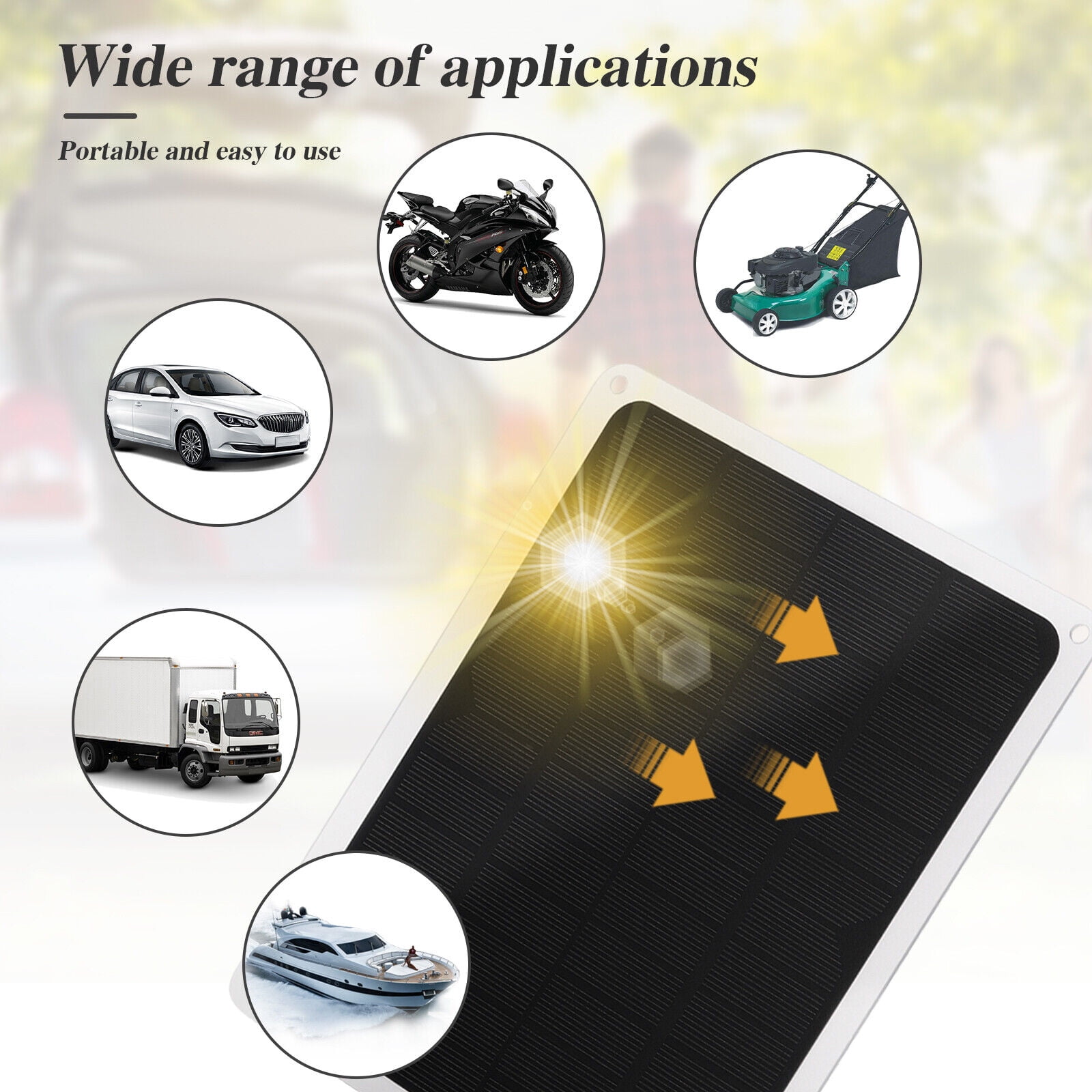 Lohoms 22W Solar Panel Kit 12V Trickle Charger Battery Charger Maintainer Boat RV Car