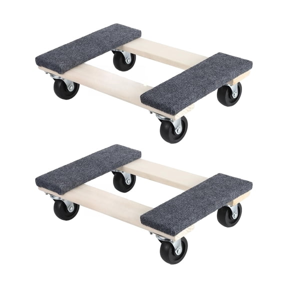 Heavy Duty Furniture Dolly, 2-Pack Moving Dolly with 360° Swivel Wheels, 1000 LBS Load Capacity, Non-Slip Pad, Durable Composite Wood Furniture Mover, 17.91"×12.01"×5.12" for Home Office Workshop