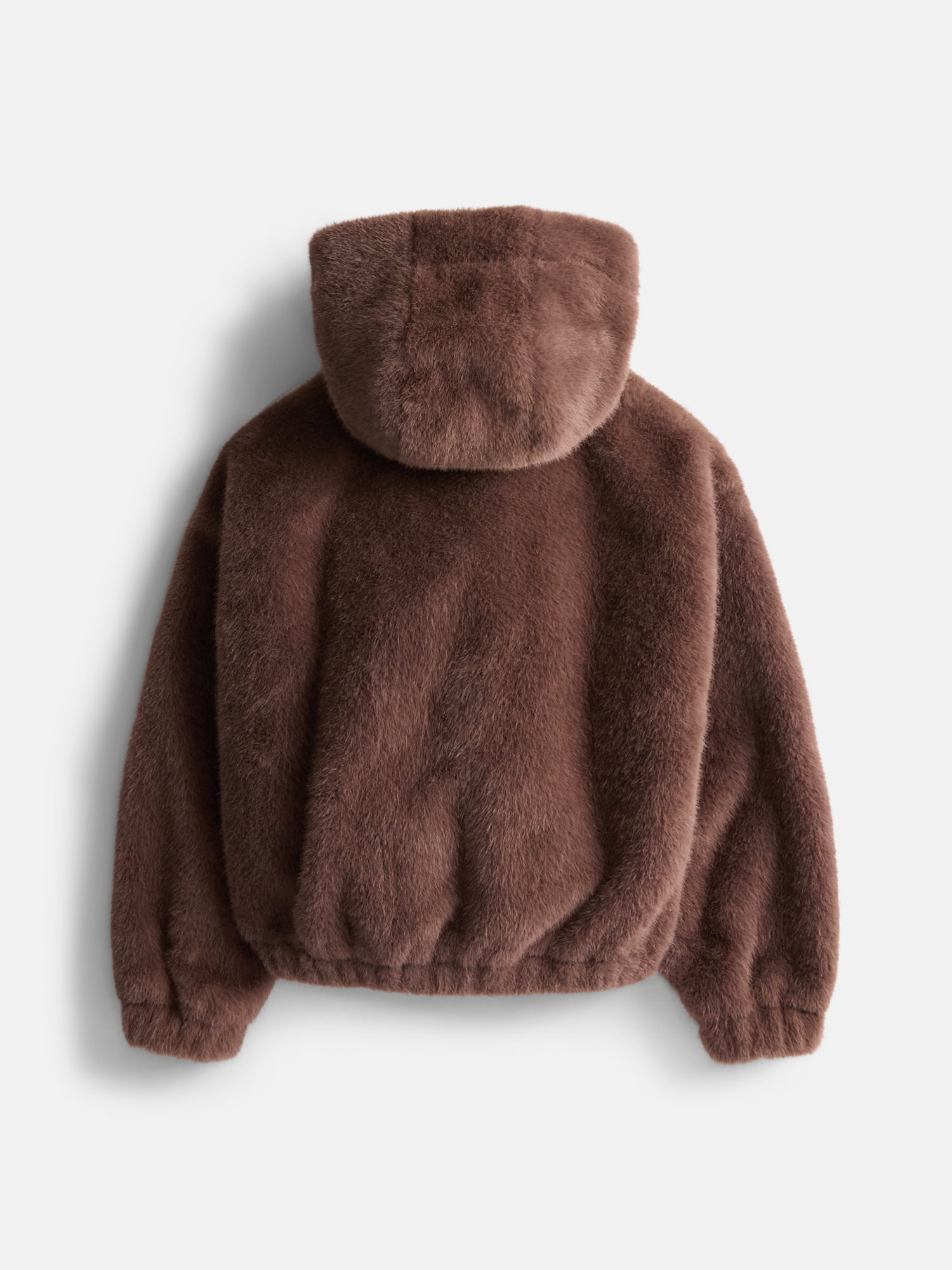 Weekend Academy Girls Fuzzy Faux Fur Hooded Jacket with Long Sleeves, Sizes 4-18