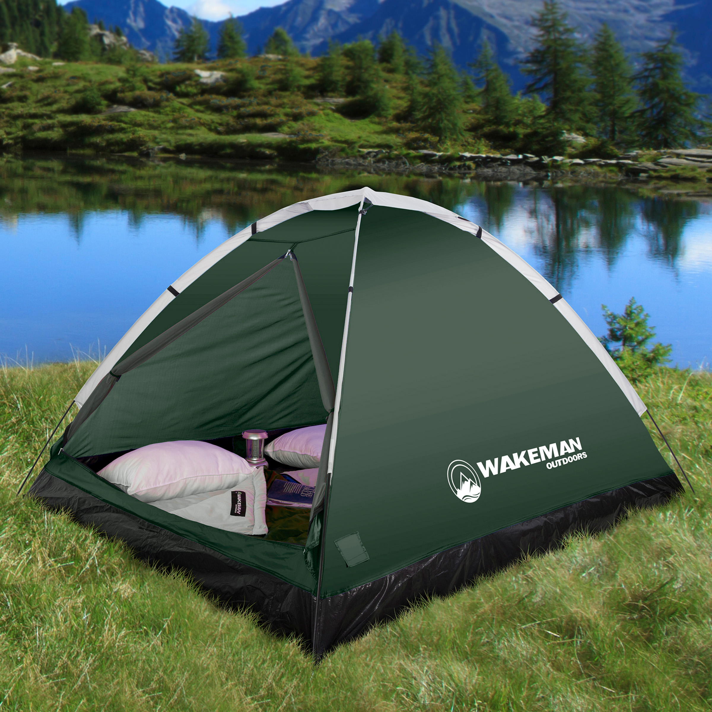 2-Person Dome Tent- Rain Fly & Carry Bag- Easy Set Up-Great for Camping, Backpacking, Hiking & Outdoor Music Festivals by Wakeman Outdoors - image 3 of 8