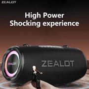 Zealot bluetooth speaker,IPX6 Outdoor speakers waterproof wireless, 80W high volume, deep bass, Bluetooth 5.3, LED light, wireless stereo pairing, 30 hours of playback time, suitable for home/outdoor