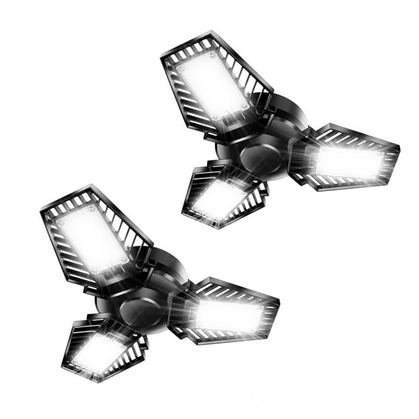 50W LED Garage Lights Pack of 2, 6000LM 5000K Deformable LED Garage