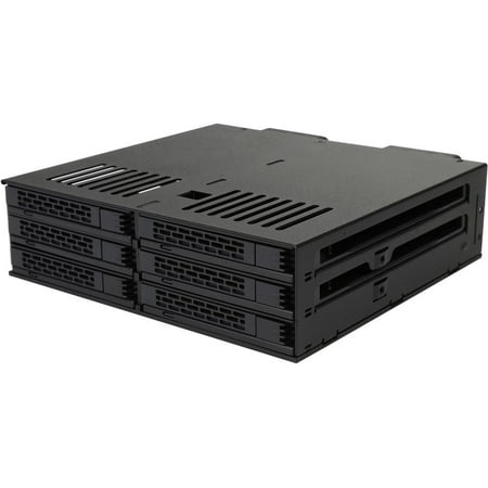 UPC: 0884826504726 | ICY DOCK 6 x 2.5 SSD to 5.25 Drive Bay Hot Swap Backplane Cage Mobile Rack Comparable to Tray-less Design – Expresscage MB326SP-B