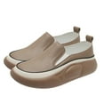 thumbnail image 2 of SBYOJLPB 2024 New Products！New Casual Loafers Women's Thick Bottom One Foot Stirrup Maternity Shoes Soft Leather Retro Single Shoes Women's Shoes Casual Shoes Brown 6(37), 2 of 6