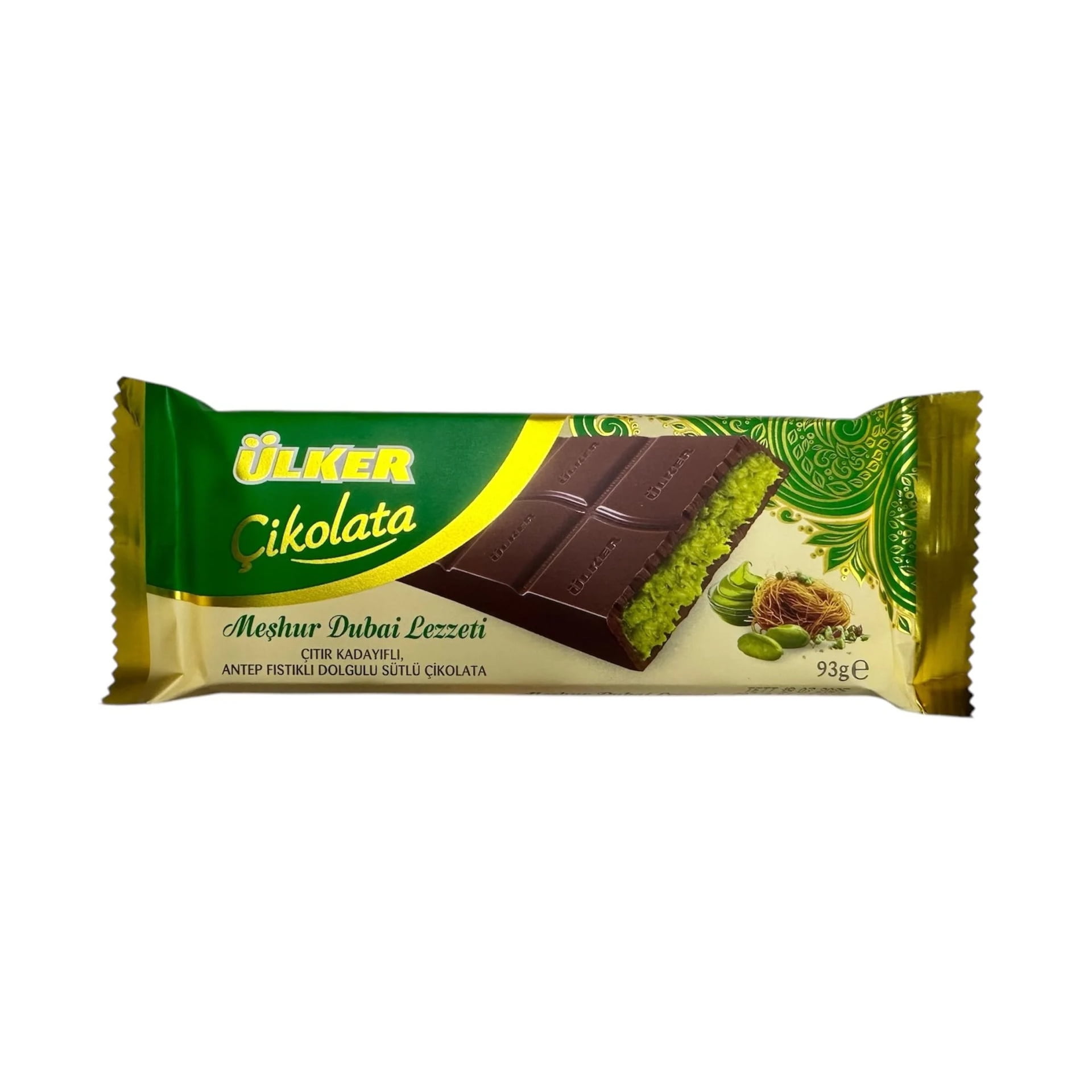 Ulker Famous Dubai Flavor Dubai Chocolate 6 Pack (6 x 93 gr - 6 x 3.3 oz.)