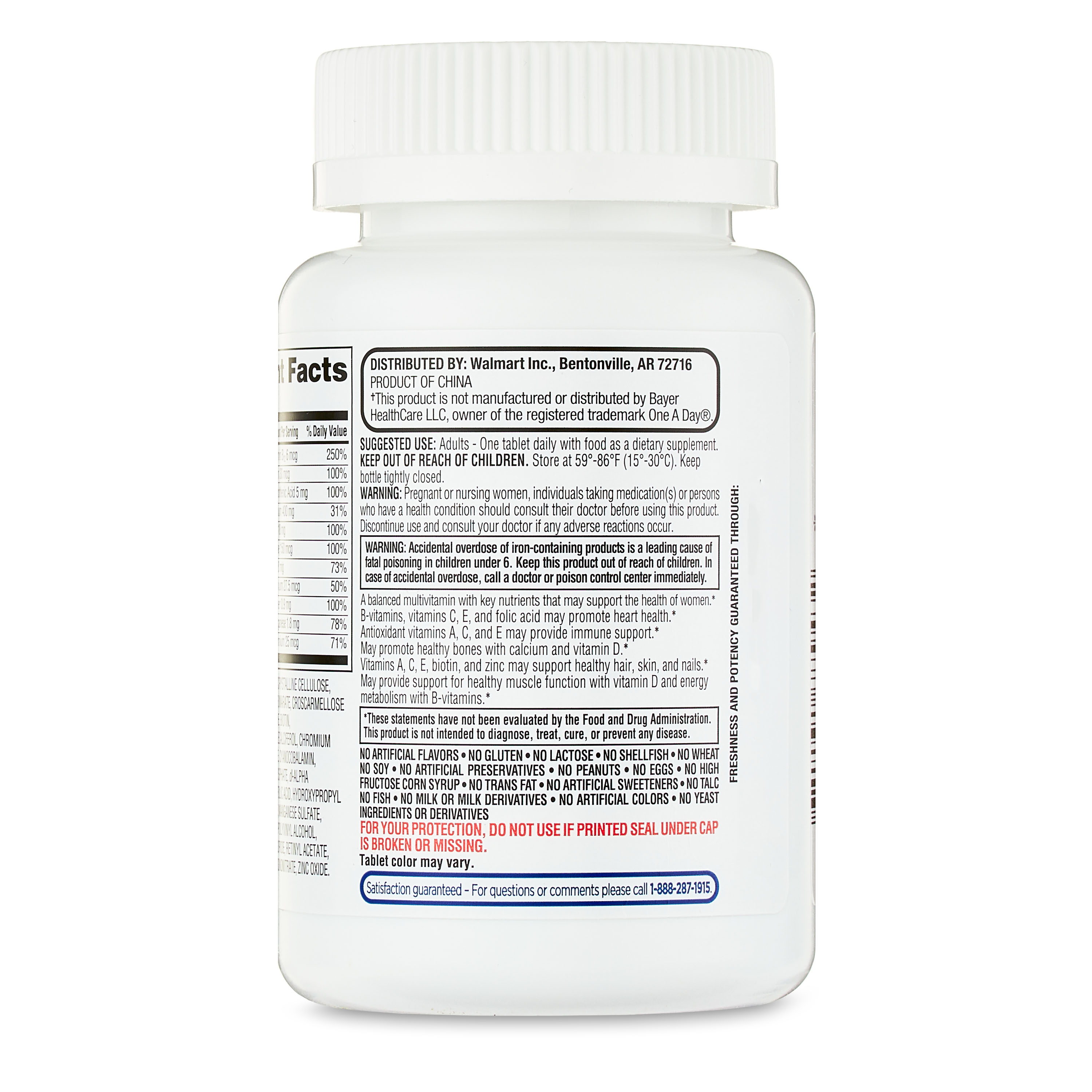 Multivitamínico/multimineral diario para mujeres, tabletas para la salud femenina, 100 unidades, compárese con One a Day Women's 8