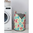 thumbnail image 3 of Paisley Laundry Bag, Retro Style Patterns and Flowers in Design Detailed Print, Hamper Basket with Handles Drawstring Closure for Laundromats, 13" x 19", Turquoise Pink Cream, by Ambesonne, 3 of 4