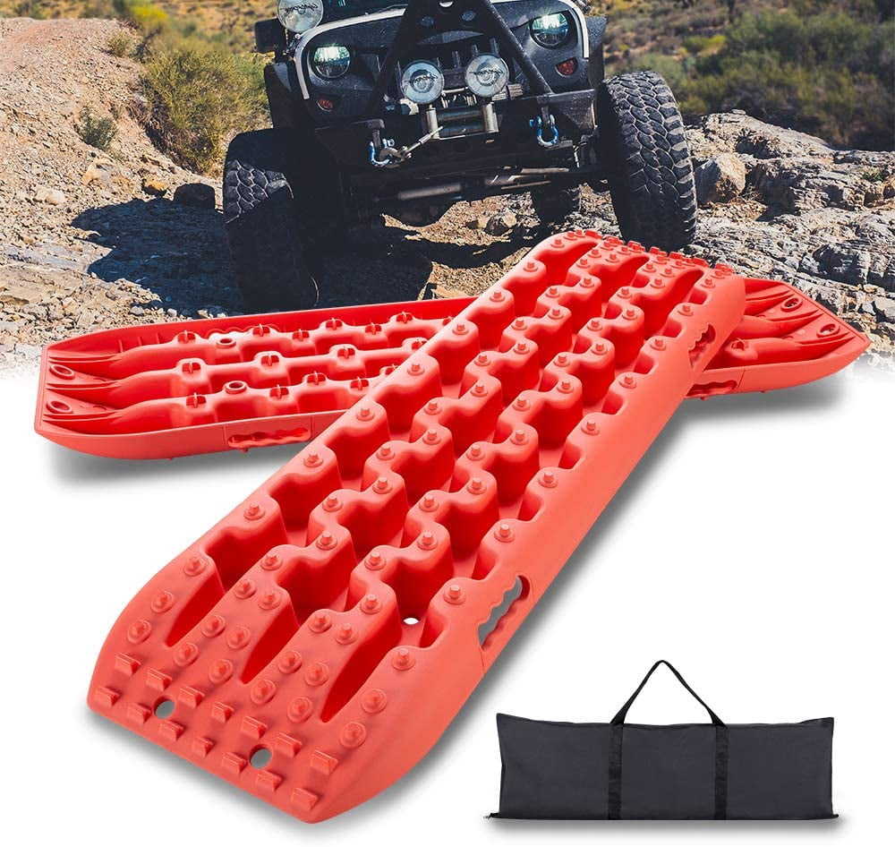 Recovery Tracks Traction Mat Fit for Off-Road Mud Sand Snow Vehicle Extraction Tire Traction Tool Black 