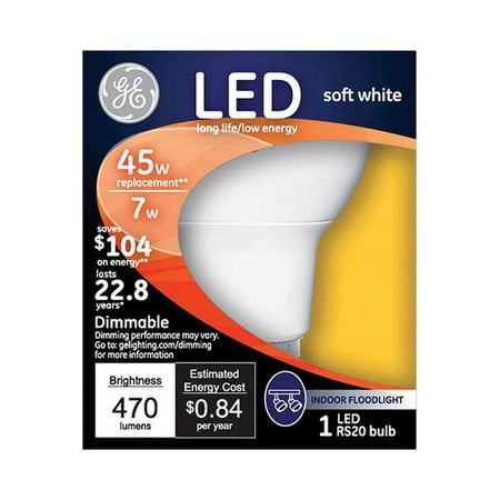 

3PC GE R20 E26 (Medium) LED Bulb Soft White 45 Watt Equivalence 1 pk