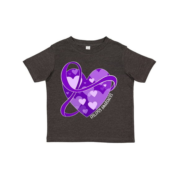 Inktastic Epilepsy Awareness Purple Ribbon Around Heart Boys or Girls Toddler T-Shirt