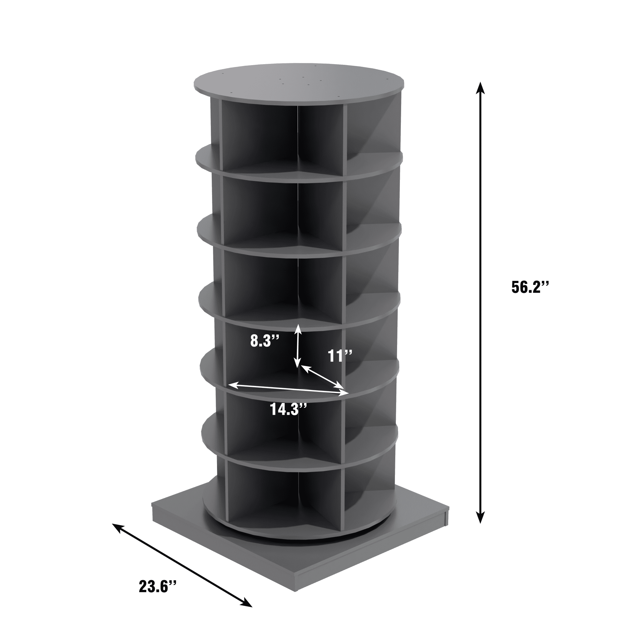 6 Tier Rotating Shoe Rack 360 Round Shoe Rack Vertical Handbag Rotate Shoes Closet Organization