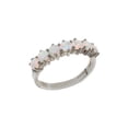 thumbnail image 1 of LBG British Made 10k White Gold Natural Opal Womens Eternity Ring - Size 11.75 - 33 size options, 1 of 7