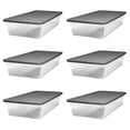 thumbnail image 1 of Homz Contenants de Rangement en Plastique Polyvalents de 41 Qt avec Couvercles Gris, (Lot de 6), 1 of 10