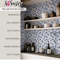 thumbnail image 5 of S4sassy Self-Stick Decorative Wallpaper, Artistic Bloom Print Wall Paper, Vinyl Waterproof Contact Paper, Blue, 25"x360" Removable Renter Friendly Wall Covering For Bedroom, Livingroom, Dining room, 5 of 8