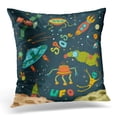 thumbnail image 1 of BOSDECO Cartoon Outer Space Design Moon Pillowcase Pillow Cover Cushion Case 16x16 inch, 1 of 1