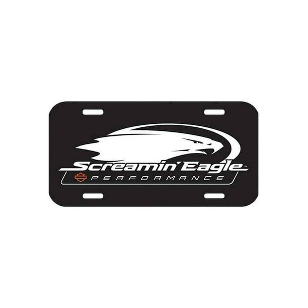 Harley-davidson Screamin' Eagle Logo License Plate, 6 X 12 Inch Black 