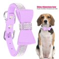 thumbnail image 5 of Suede Microfiber Double Bowknot Crystal Sparkle Rhinestone Cat Collar Pet Supply, 5 of 5